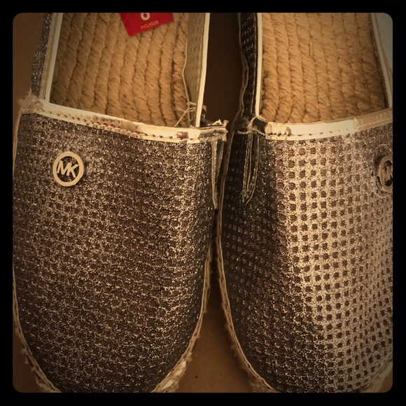 Silver Micheal Kors shoes.Tag attached. - Picture 1 of 4